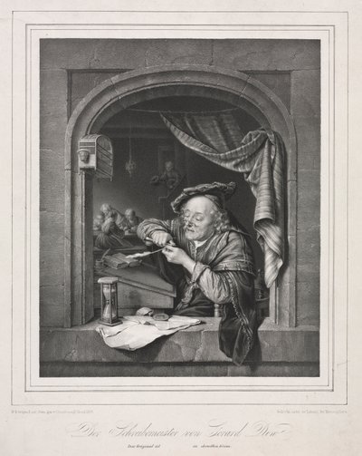De Schrijver van de Oude Schoolmeester, 1836 door Franz Seraph Hanfstaengl