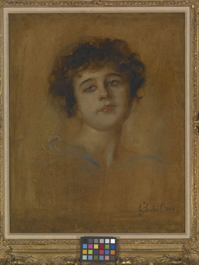 Portret van een jonge vrouw door Franz Seraph von Lenbach