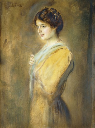 Portret van Grafin Ilse Seilern, driekwart lengte door Franz Seraph von Lenbach