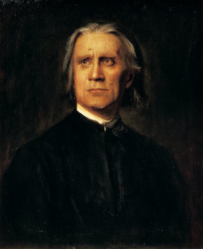 Portret van de Hongaarse componist en pianist Franz Liszt (Doborjan) door Franz Seraph von Lenbach