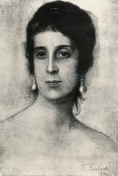 Portret van Laura Acton door Franz Seraph von Lenbach