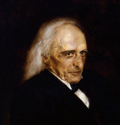 Portret van Theodor Mommsen (detail) door Franz Seraph von Lenbach