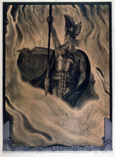 Odin roept het Vuur op, ca. 1914 door Franz Stassen