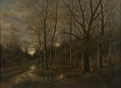 Rivierlandschap bij Lundenburg door Franz Stephan Paschinger