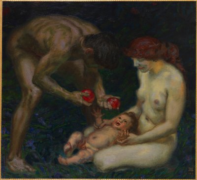 Adam en Eva De Familie, 1912 door Franz Stuck Ritter von