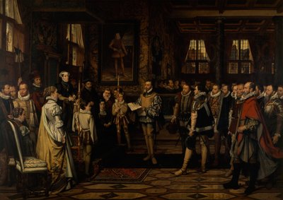 Margaretha van Parma ontvangt de petittie van de adel door Franz Vinck