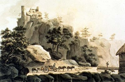 Uitzicht op de Ribeauville Weg en het Grote Ribeauville Kasteel door Franz Walter