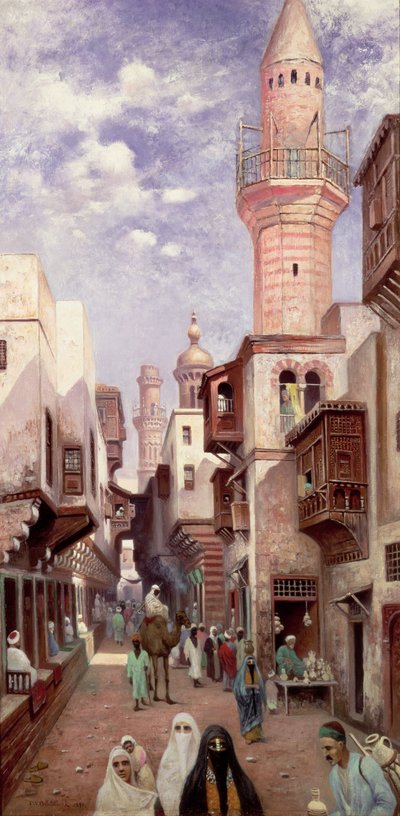 Een Arabische Straatscène door Franz Wilhelm Odelmark