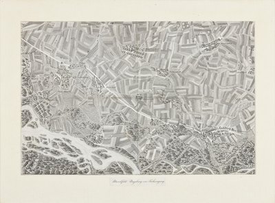 Perspectiefkaart van Marchfeld. Omgeving van Sachsengang door Franz Xaver Schweickhardt