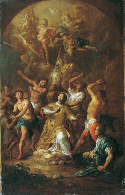 Steniging van de heilige Stefanus door Franz Xaver Wagenschon