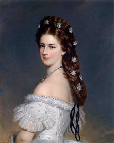 Portret van Elisabeth van Wittelsbach (Sissi), keizerin van Oostenrijk en koningin van Hongarije door Franz Xaver Winterhalter