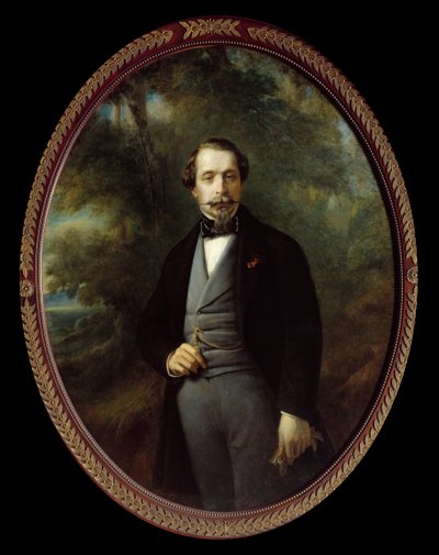Portret ten voeten uit van Napoleon III (1808 - 1873). Schilderij door Francois Xavier (Franz Xaver) Winterhalter (1806-1873) door Franz Xaver Winterhalter