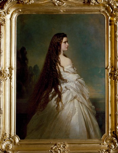 Portret van Elisabeth de Wittelsbach (1837-1898) (sissi), Keizerin van Oostenrijk en Koningin van Hongarije door Franz Xaver Winterhalter