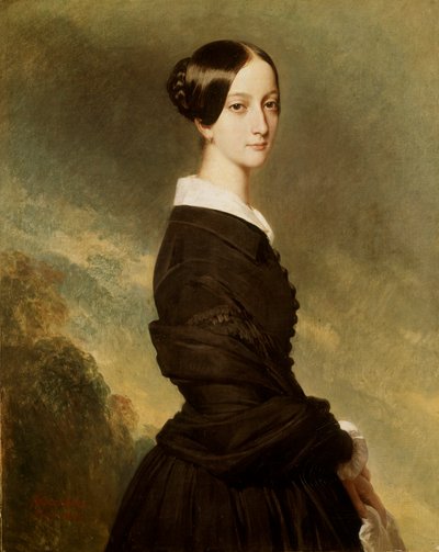Portret van Francoise Caroline de Bourbon Bragance, prinses van Joinville door Franz Xaver Winterhalter