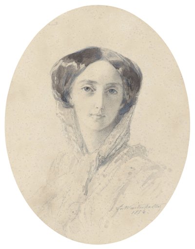 Portret van Groothertogin Olga Nikolaevna van Rusland 1822-1892, Koningin van Württemberg door Franz Xaver Winterhalter