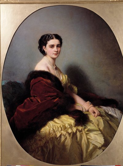 Portret van Madame Narichkin. Schilderij door Xaver Winterhalter door Franz Xaver Winterhalter