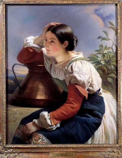 Portret van een jonge Italiaan bij de bron door Franz Xaver Winterhalter