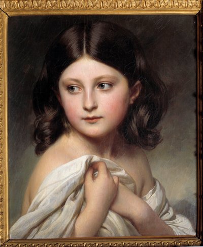 Portret van een meisje genaamd Prinses Charlotte. Schilderij door Xaver Winterhalter, 1850 door Franz Xaver Winterhalter