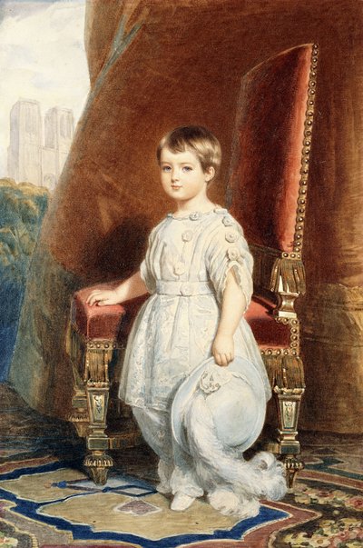 Portret van de Graaf van Parijs, als Jongen in een Wit Kostuum, 1842 door Franz Xaver Winterhalter