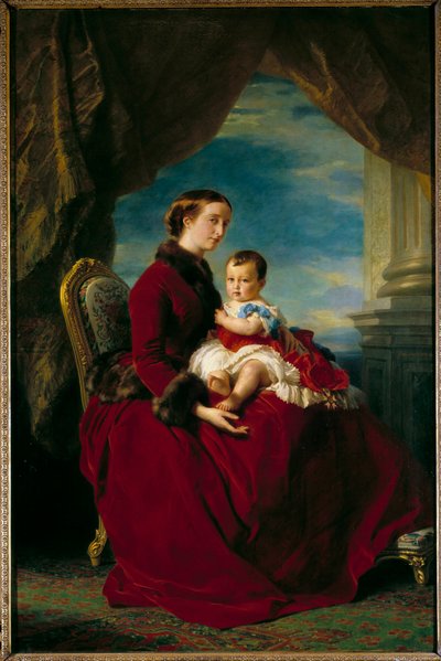Portretten van keizerin Eugénie en de keizerlijke prins door Franz Xaver Winterhalter