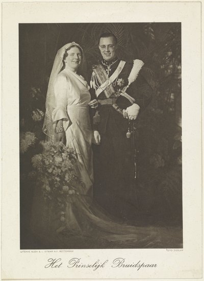 Portret van Juliana, koningin der Nederlanden, en Bernhard van Lippe-Biesterfeld door Franz Ziegler
