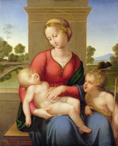 Madonna met kind en een jonge Johannes de Doper door Franz and Johannes 1788 1860 Riepenhausen