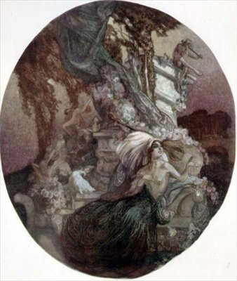 Vrouw met parels door Franz von Bayros (1866 1924)