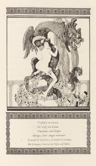 Illustratie voor Das Schöne Mädchen von Pao door Otto Julius Bierbaum, 1909-1910 door Franz von Bayros