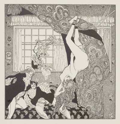 Illustratie voor de verhalen aan de kaptafel door Choisy Le Conin door Franz von Bayros