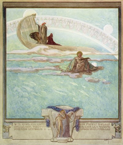 Illustratie uit Dantes Goddelijke Komedie, Paradijs, Canto II, 1921 door Franz von Bayros