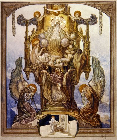 Illustratie uit Dantes Goddelijke Komedie, Paradijs, Canto VIII, 1921 door Franz von Bayros
