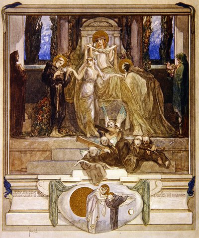 Illustratie uit Dantes Goddelijke Komedie, Paradijs, Canto XI, 1921 door Franz von Bayros