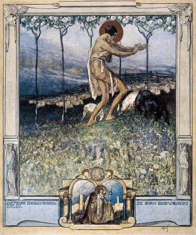 Illustratie uit Dantes Goddelijke Komedie, Paradijs, Canto XVI, 1921 door Franz von Bayros