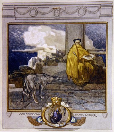 Illustratie uit Dantes Goddelijke Komedie, Vagevuur, Canto XI: 135 door Franz von Bayros