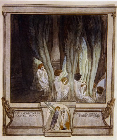 Illustratie uit Dantes Goddelijke Komedie, Vagevuur, Canto XXI: 62 door Franz von Bayros