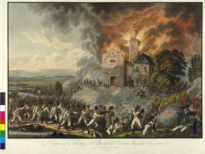 Slag bij Aspern 1809 door Franz von Habermann