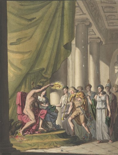 Allegorie van Overwinning: Soldaat Bekroond met Lauweren, ca. 1814 door Franz von Hauslab