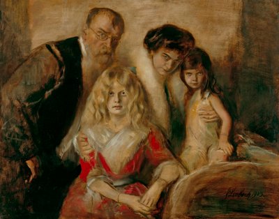 Franz von Lenbach met Vrouw en Dochters door Franz von Lenbach