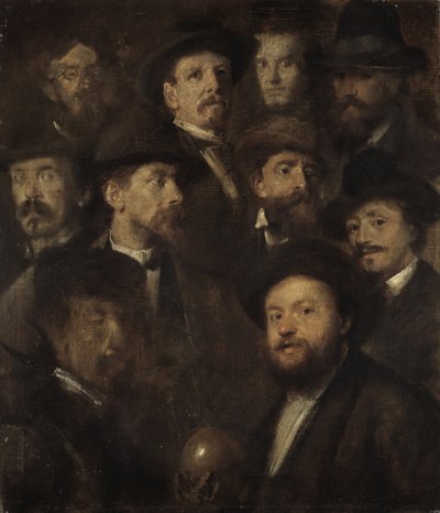 Kegelgezelschap – Tien kunstenaarsportretten door Franz von Lenbach