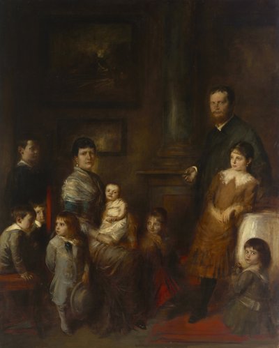 Ludwig kroonprins van Beieren met familie door Franz von Lenbach