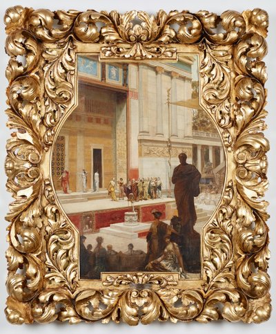 Het Dionysus Theater in Athene. Ontwerp voor de plafondschildering in het trappenhuis van het Burgtheater in Wenen door Franz von Matsch