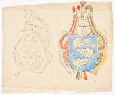 Ontwerp voor een familiewapen door Franz von Matsch