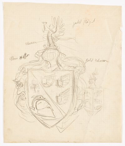 Ontwerp voor een familiewapen door Franz von Matsch