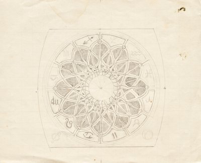 Schets voor de wijzerplaat van de Ankerklok (?) door Franz von Matsch