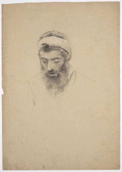 Studie van een man met baard door Franz von Matsch