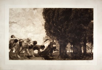 Bacchanten, saters en nimfen door Franz von Stuck