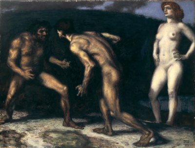 Strijd om een vrouw door Franz von Stuck
