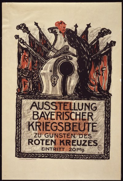 Tentoonstelling van de Beierse oorlogsbuit ten behoeve van het Rode Kruis, 1915 door Franz von Stuck