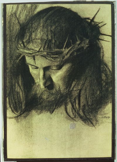 Hoofd van Christus, ca. 1890 door Franz von Stuck