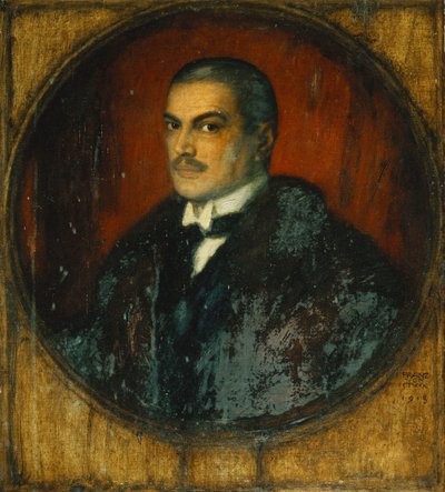 Zelfportret van de Kunstenaar, halve lengte, 1915 door Franz von Stuck